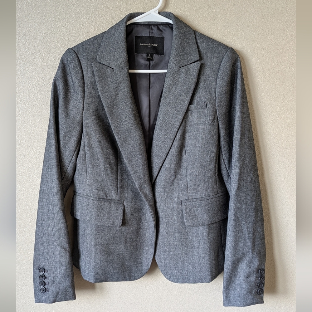 Banana Republic Charcoal Blazer | Grey | Size 2 Womens